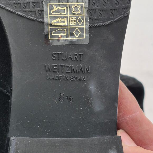 NEW Stuart Weitzman Lowland over-the-knee boots in black stretch suede. SIZE 5.5 - Picture 5 of 8
